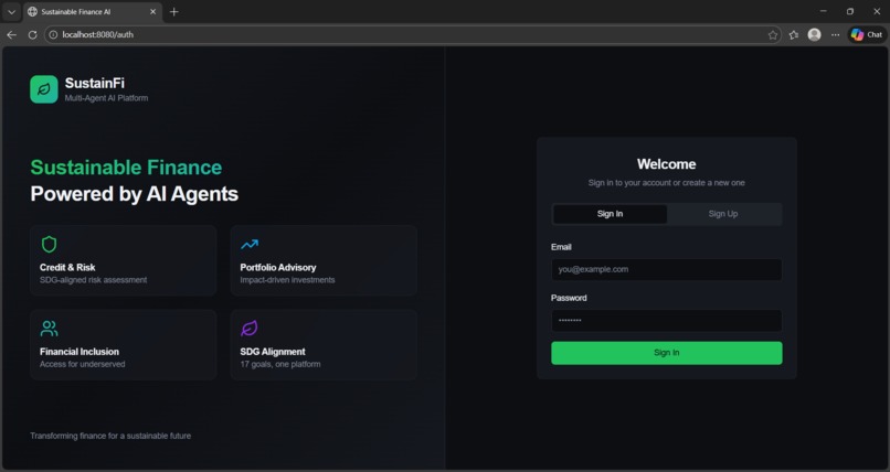 SustainFI  – screenshot 1