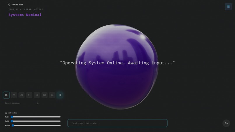 VibeOS — A Nervous System for Your Computer – screenshot 2