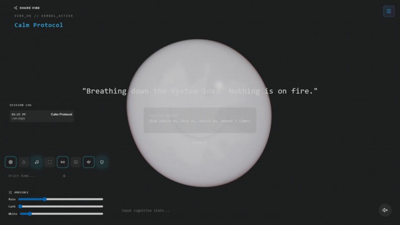 VibeOS — A Nervous System for Your Computer – screenshot 3