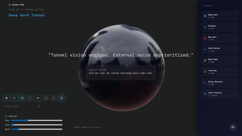 VibeOS — A Nervous System for Your Computer – screenshot 4