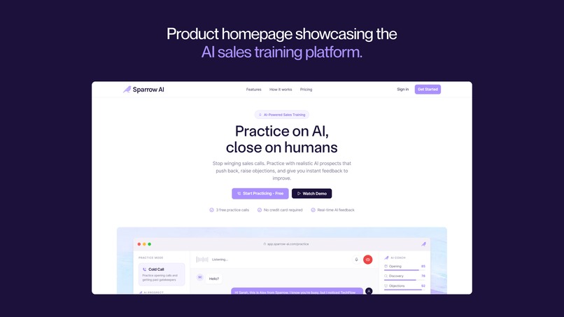 Sparrow AI - Sales Training Platform – screenshot 1