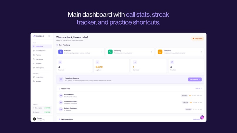 Sparrow AI - Sales Training Platform – screenshot 2
