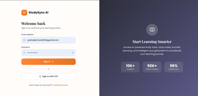 StudySync AI - The AI That Teaches, Not Just Tells – screenshot 4