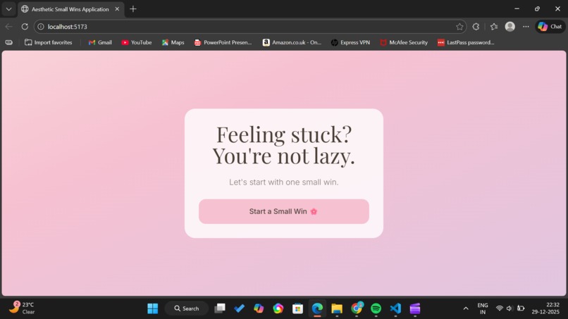 Small Wins- Anti-Procrastination Micro Coach – screenshot 1