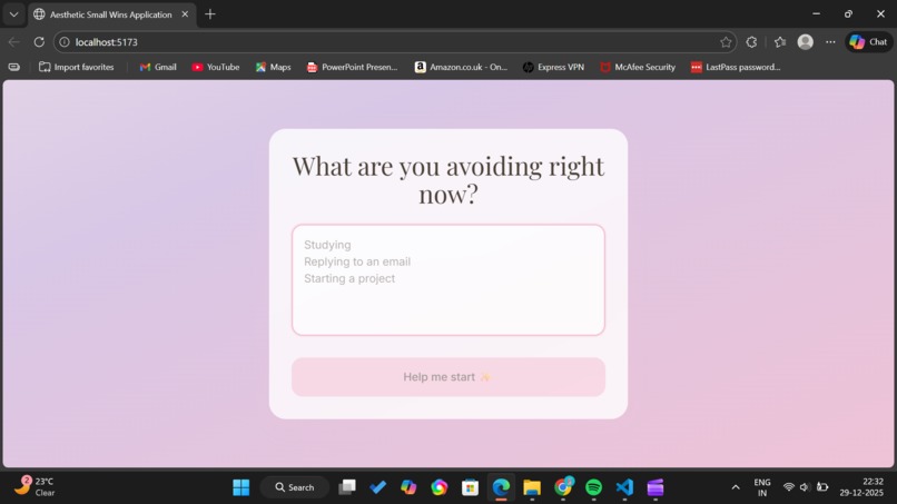 Small Wins- Anti-Procrastination Micro Coach – screenshot 2