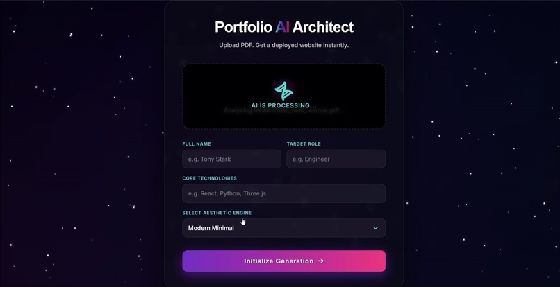 AI Portfolio Architect – screenshot 1