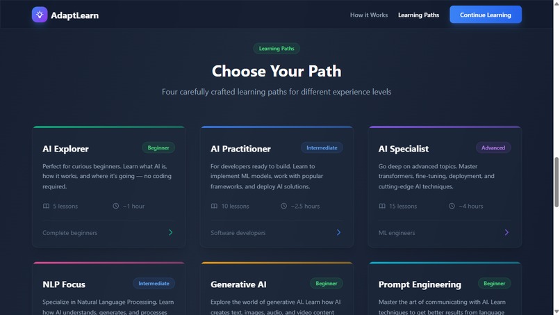 Adapt Learn: Voice-First Adaptive AI Learning Platform – screenshot 4