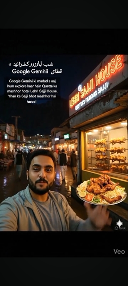 Gemini 3 se Banaya Gaya Quetta Food AI Vlog” – screenshot 1