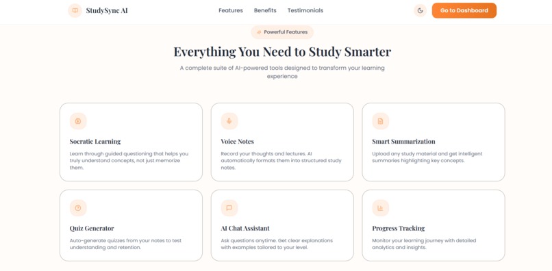 StudySync AI - The AI That Teaches, Not Just Tells – screenshot 1