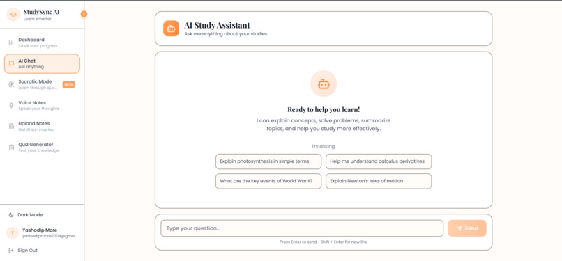 StudySync AI - The AI That Teaches, Not Just Tells – screenshot 2