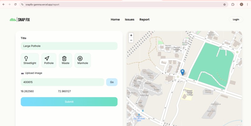 SnapFix – AI-Powered Urban Issue Reporting Platform – screenshot 2