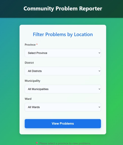 Community Problem Reporter System – screenshot 1