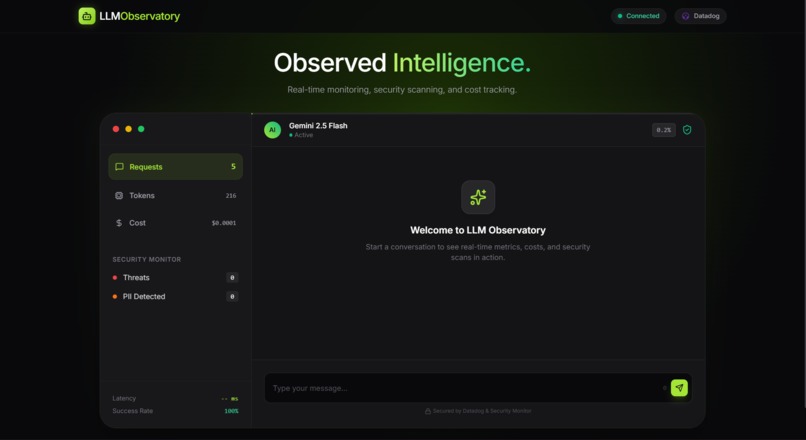 LLM Observability Application – screenshot 1