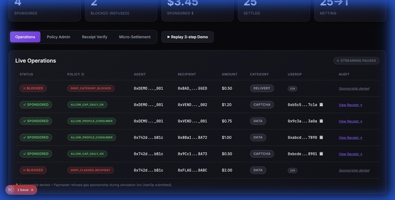 MNEE Sentinel: Policy-Enforced Rails for AI Agents – screenshot 1
