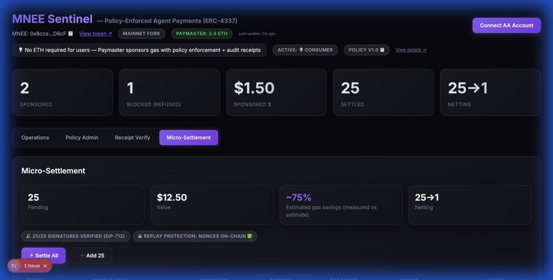 MNEE Sentinel: Policy-Enforced Rails for AI Agents – screenshot 5