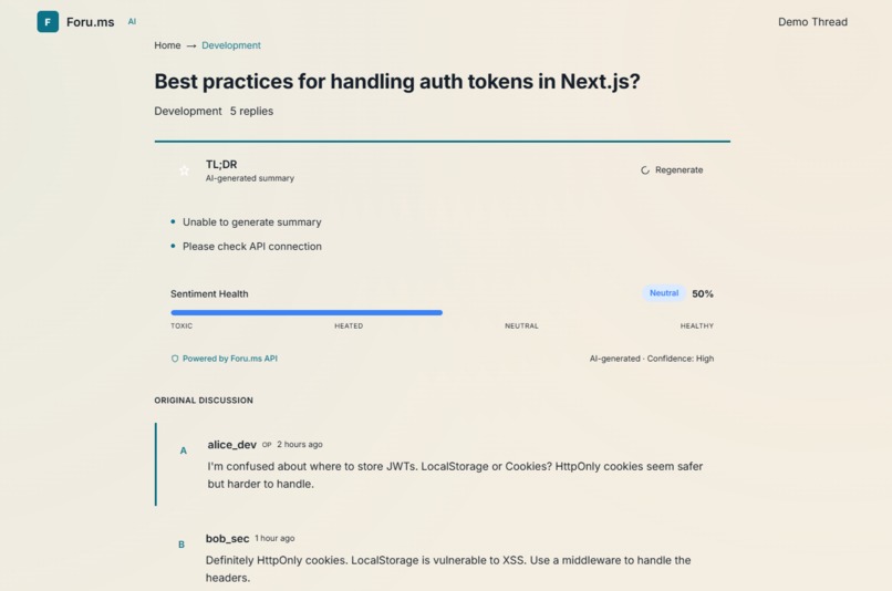 Foru.ms Native AI – screenshot 1