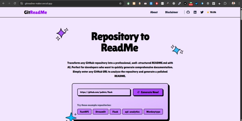 GitReadme – screenshot 1