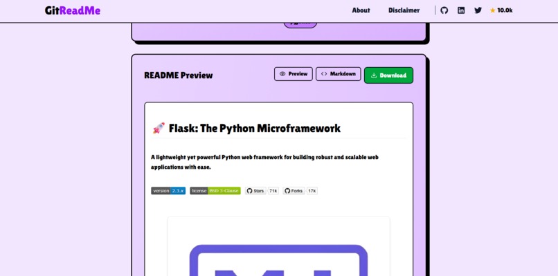 GitReadme – screenshot 2