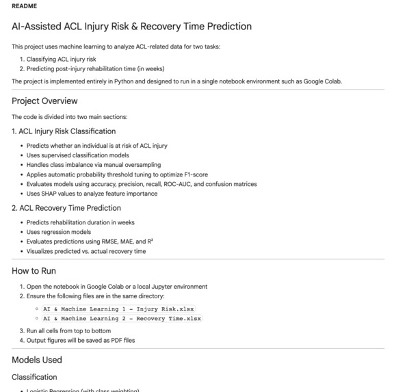 AI Prediction Models for ACL Injury Risk and Recovery Time – screenshot 12