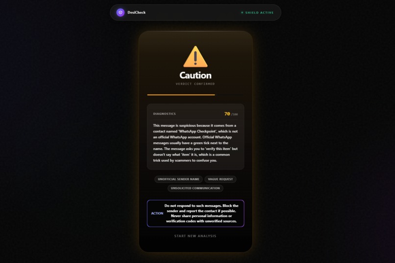 DesiCheck - The AI Scam Shield – screenshot 4