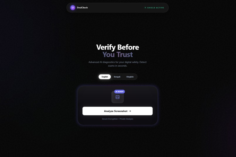 DesiCheck - The AI Scam Shield – screenshot 1