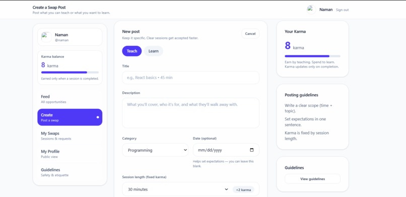 SkillSwap – screenshot 3