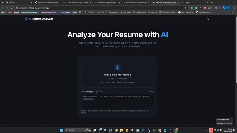 AI Resume Skill Gap Analyzer – screenshot 1