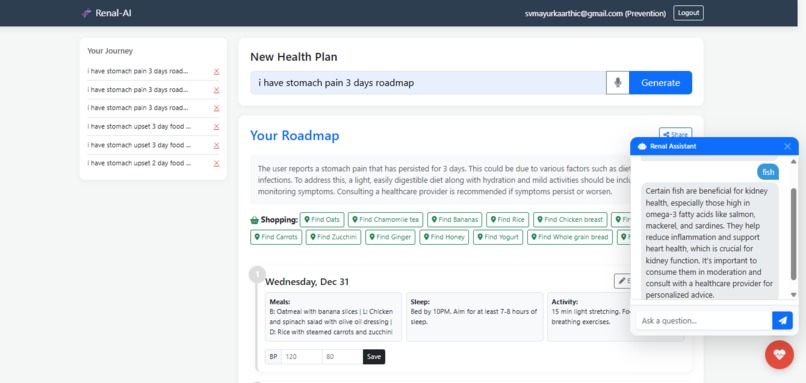Renal-AI: Bridging Diet, Rest, and Recovery – screenshot 2