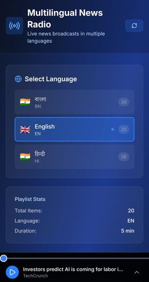 Radio-G : Dynamic Multilingual News Desk – screenshot 2