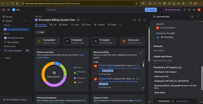 FlowSentry – Intelligent Workflow Intelligence Engine – screenshot 1