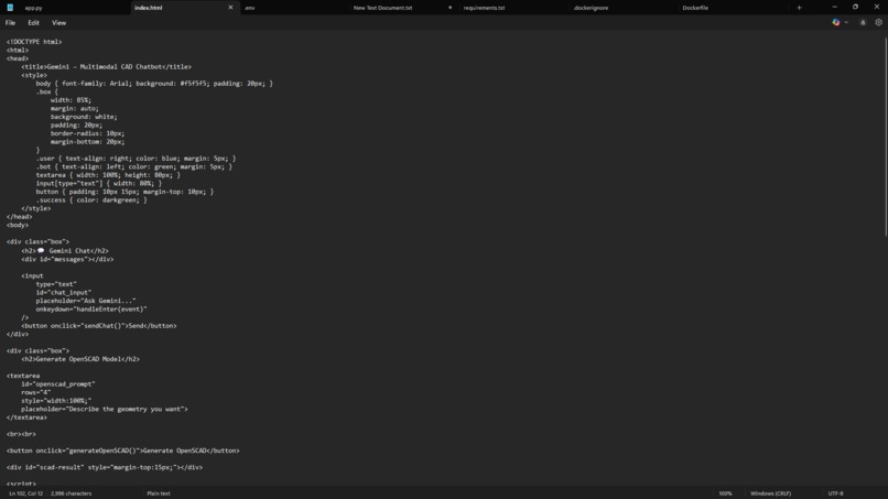 Generative Multimodal Chatbot for OpenSCAD: An AI Architect – screenshot 4