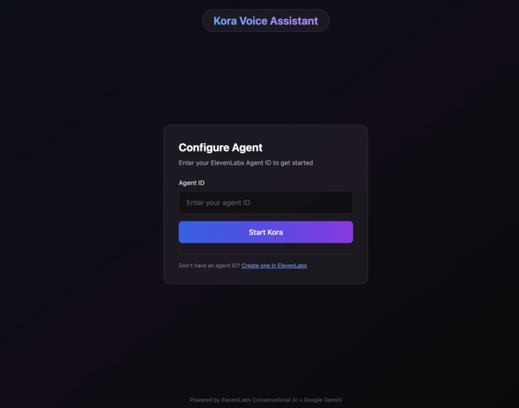 Kora Voice Assistant – screenshot 1