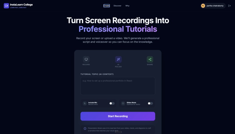 Instalearn College - AI Screen Recorder + Learning Platform – screenshot 2