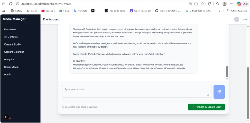 Media Manager  An Agentic AI Studio for Social Media – screenshot 8