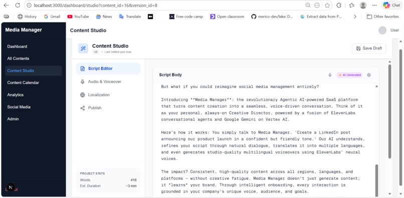 Media Manager  An Agentic AI Studio for Social Media – screenshot 10