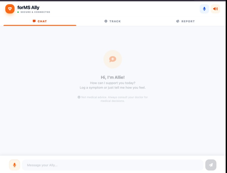 forMS Ally- Allie, AI powered ally empowering MS patients – screenshot 1