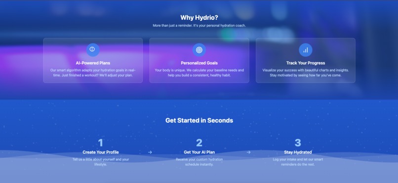 Hydrio: The AI-Powered Frictionless Water Tracker – screenshot 2