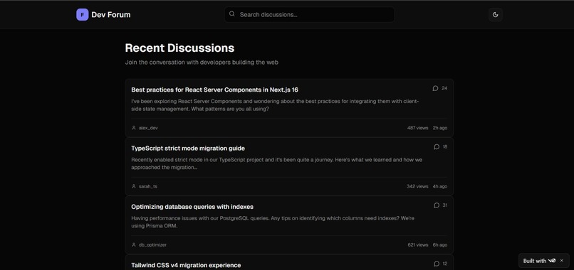 DevForum – screenshot 1