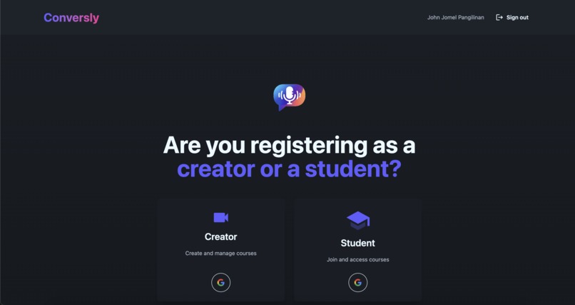 Conversly – screenshot 1