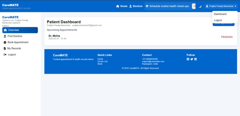 CareMATE – Smart Doctor Appointment Booking System – screenshot 6