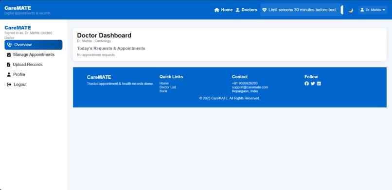 CareMATE – Smart Doctor Appointment Booking System – screenshot 8