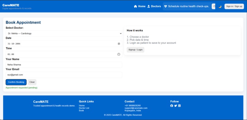 CareMATE – Smart Doctor Appointment Booking System – screenshot 10