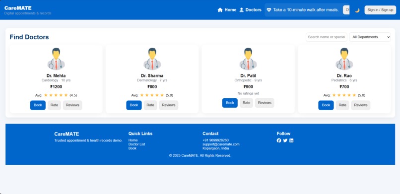CareMATE – Smart Doctor Appointment Booking System – screenshot 11
