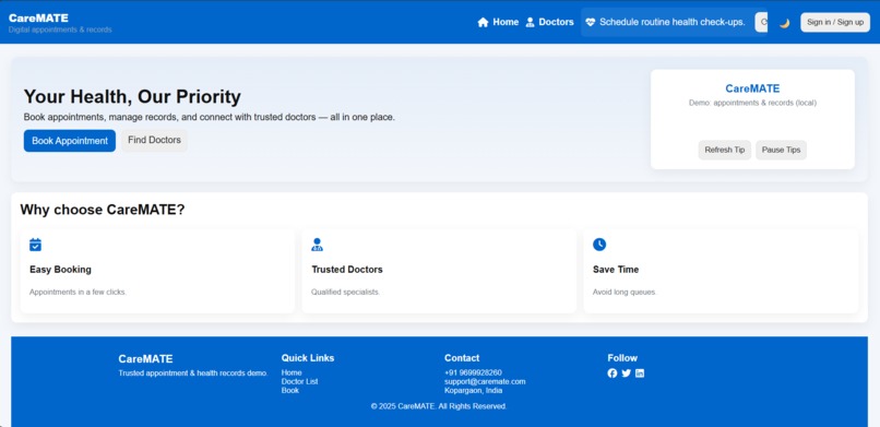 CareMATE – Smart Doctor Appointment Booking System – screenshot 12