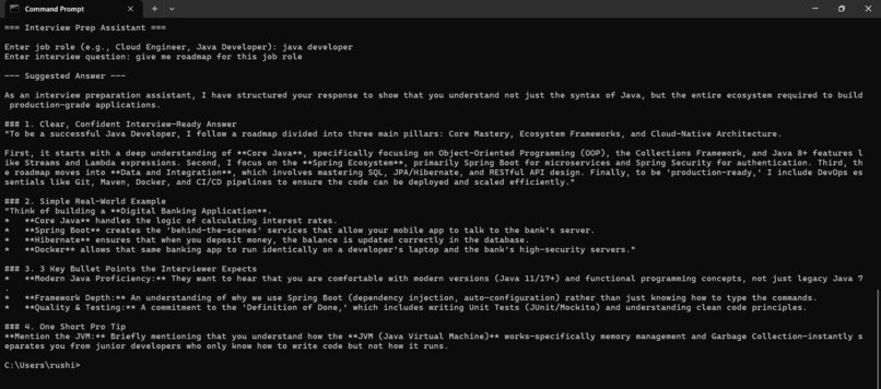 Interview Prep Assistant – screenshot 1