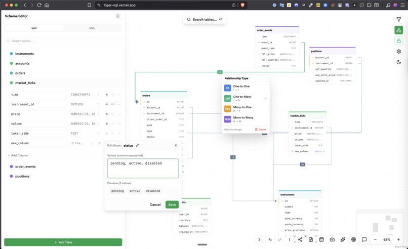 Tiger SQL — AI-First Workspace for PostgreSQL Schemas – screenshot 2