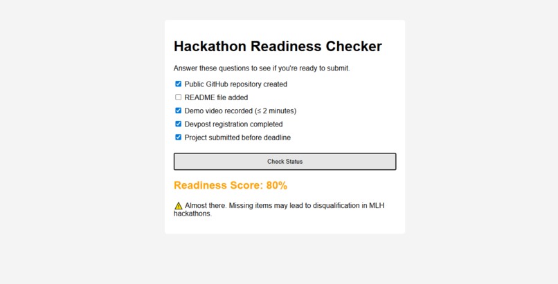 Hackathon Readiness Checker – screenshot 3