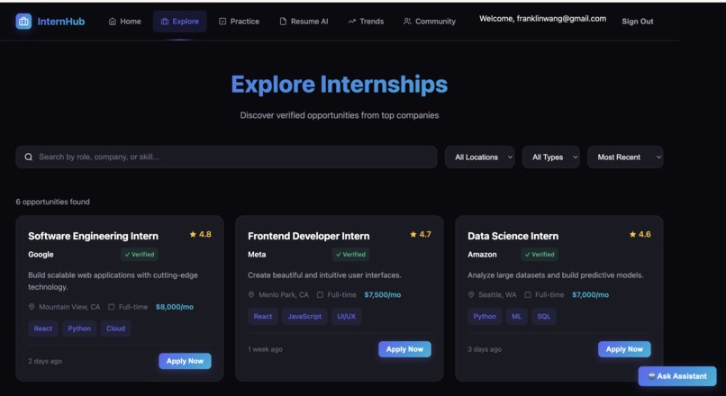 InternConnect – screenshot 2