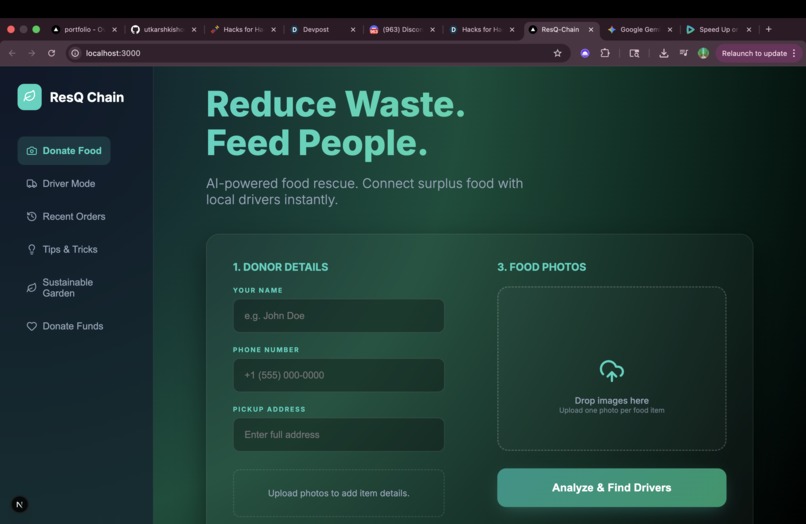 ResQChain-Food waste management system – screenshot 1