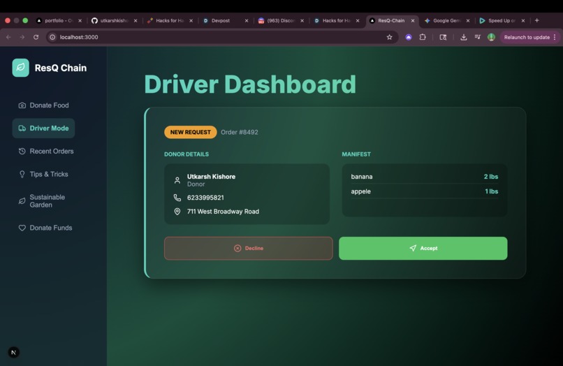 ResQChain-Food waste management system – screenshot 4